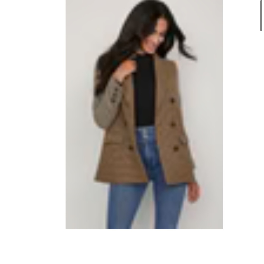 New Lucy Paris Mixed Tweed Lined Brown Blazer Size Medium